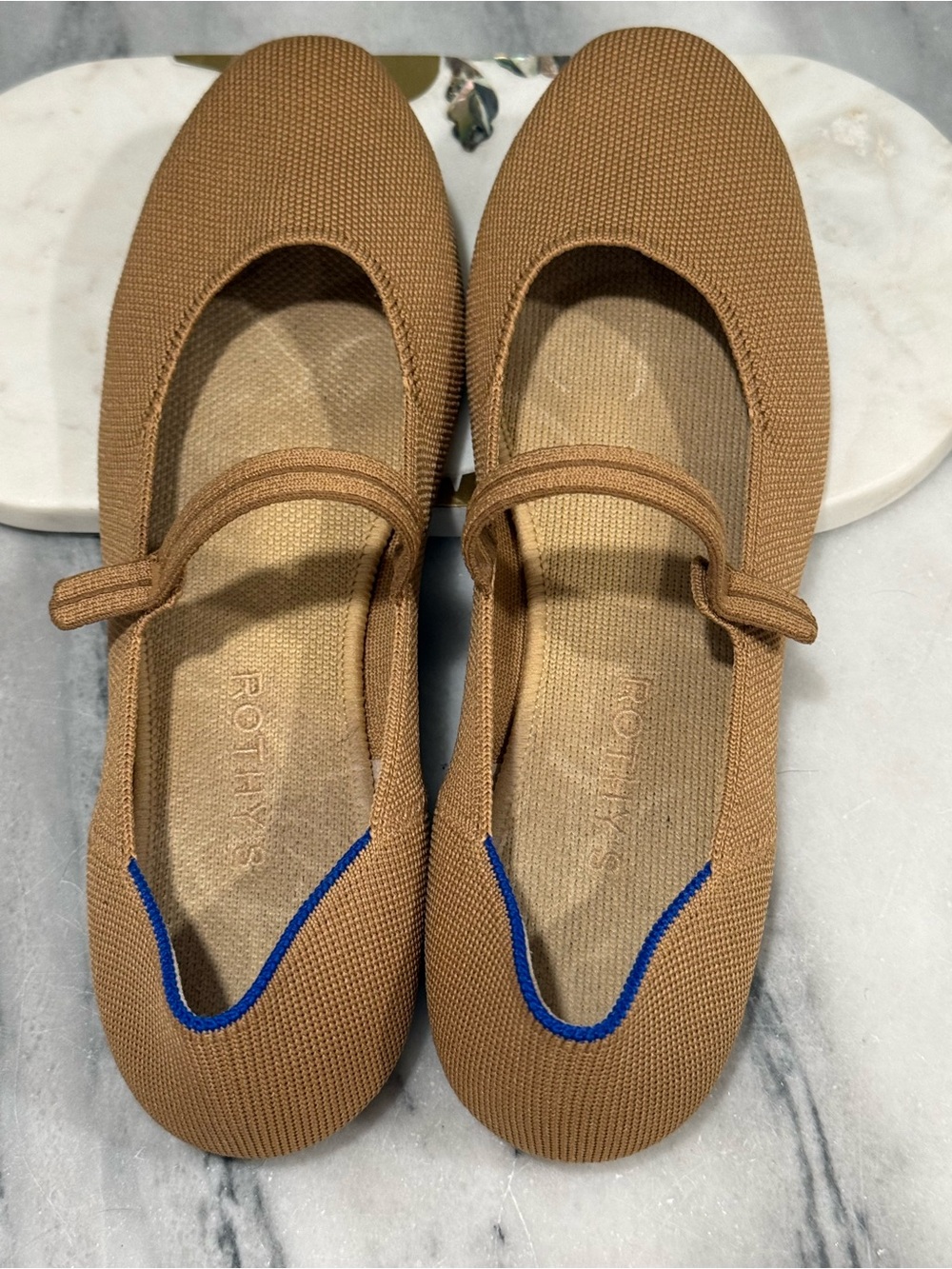 Rothys The Square Mary Jane - Tan size 9.5